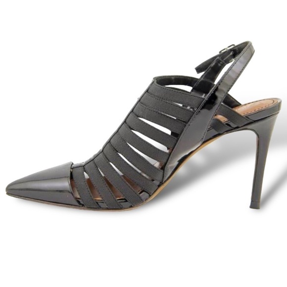 Donald J Pliner Heels Slingback Women's Size 7 Black Pointed Toe Patent Leather - Picture 1 of 11